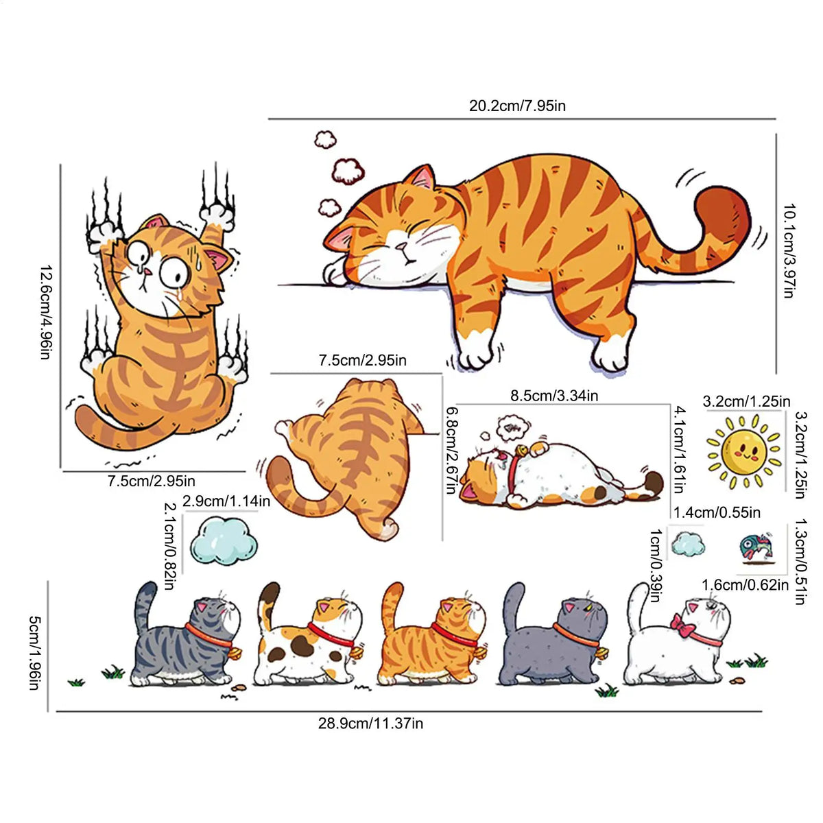 Cat Scratch Sticker Cute self-adhesive Stickers Funny Bumper