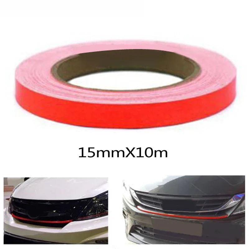 15mmx10m Red Lining Reflective Vinyl Wrap Film Sticker Decal