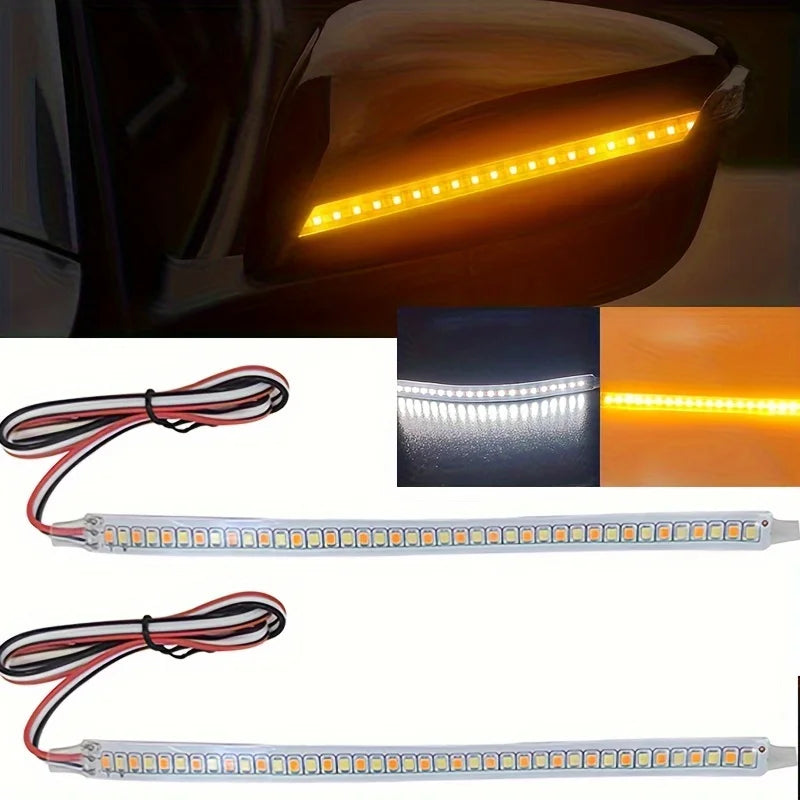 2PCS 12V Rearview Mirror Indicator Headlight Strip Turn Signal