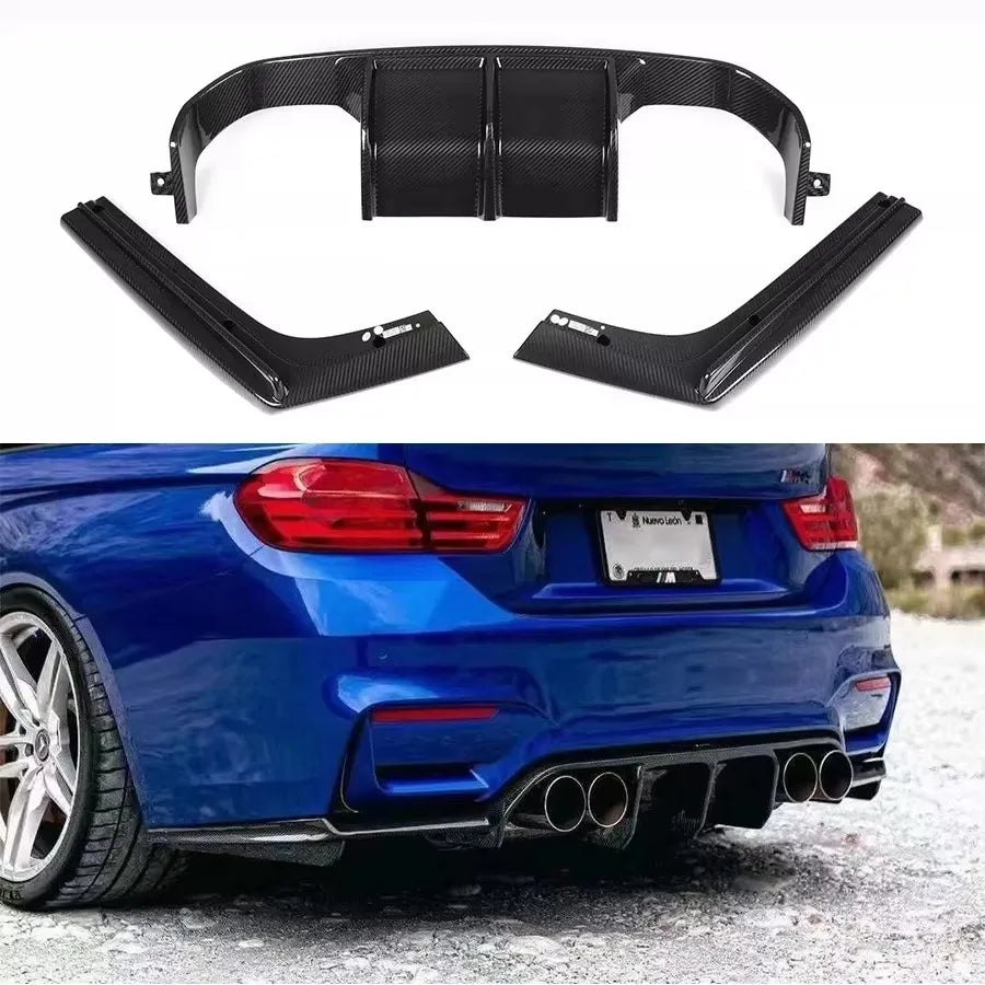 For BMW M3 M4 F80 F82 F83 2014-2020 Carbon Fiber Back Lip Rear