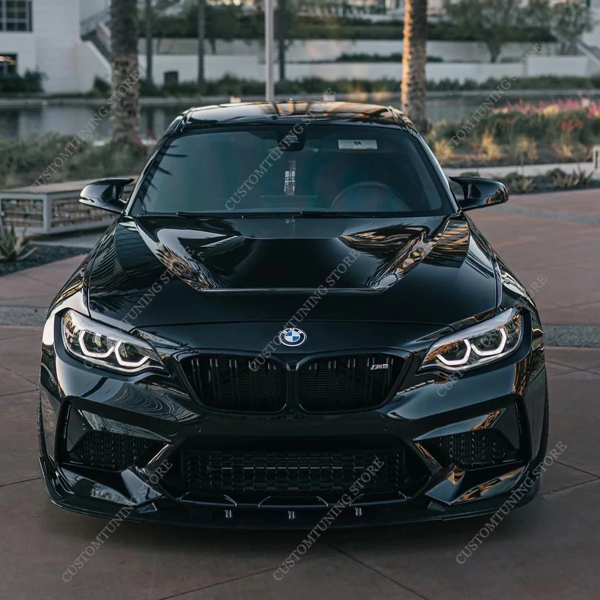 For BMW F87 M2 M2CS 2016-2021 Gloss Black 3D Front Bumper Lip