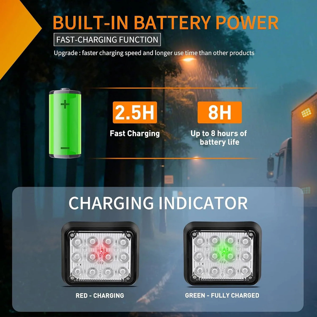 Nilight 12LED Magnetic Wireless Trailer 2PCS Rechargeable