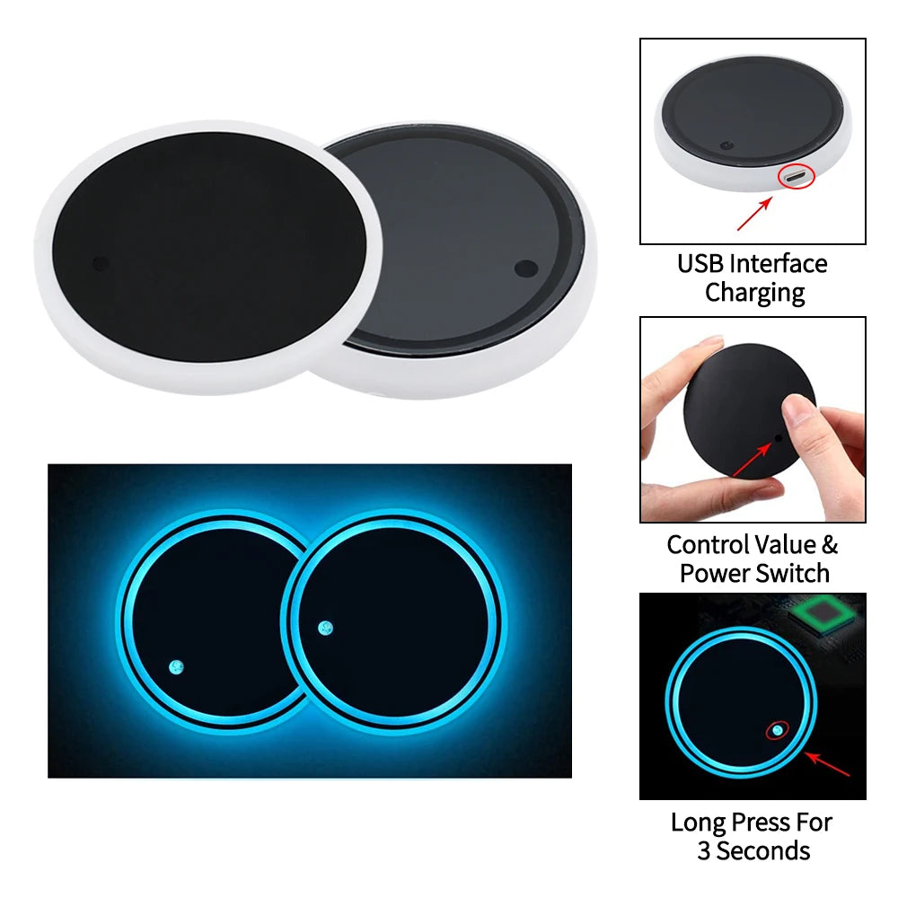 Color Changing Cup Holder Rear Windshield Ambient Lighting