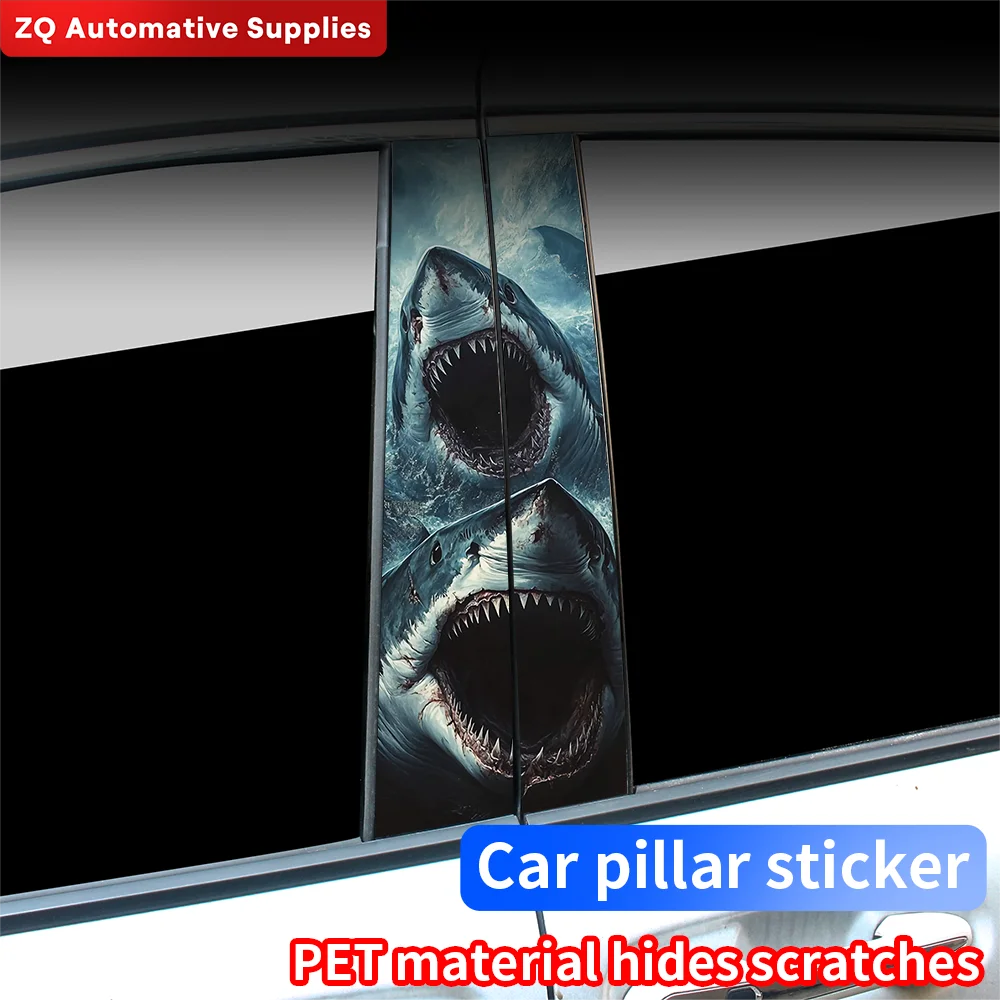 Huge Shark Megalodon Stickers b-pillar Vinyl Decals Door Pillar