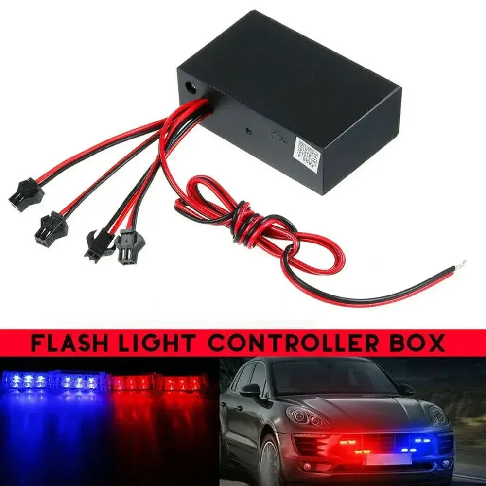 Ways Strobe Flash Flasher Controller Box 12V Front Grille