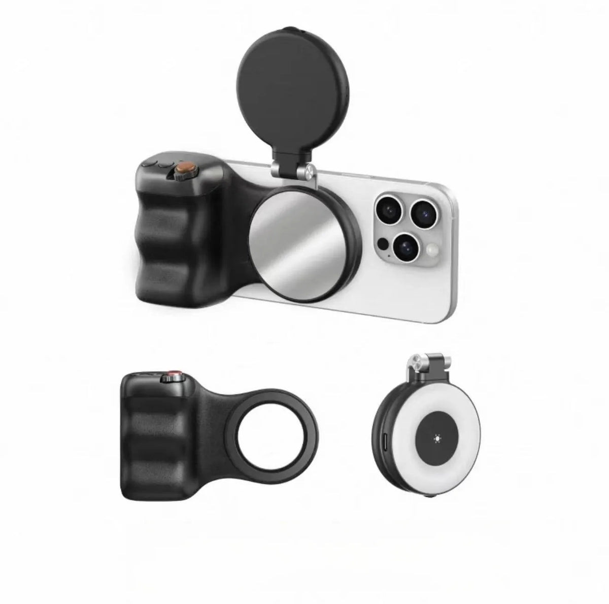 Magnetic Phone Camera Grip, Bluetooth Shutter & Zoom for iPhone & Android - Full Interior LED Upgrade Kit product photo