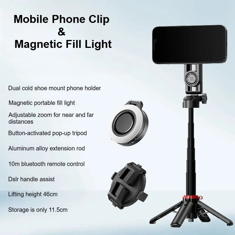Mobile Phone Clip and Magnetic Fill Light version - phone holder with magnetic fill light