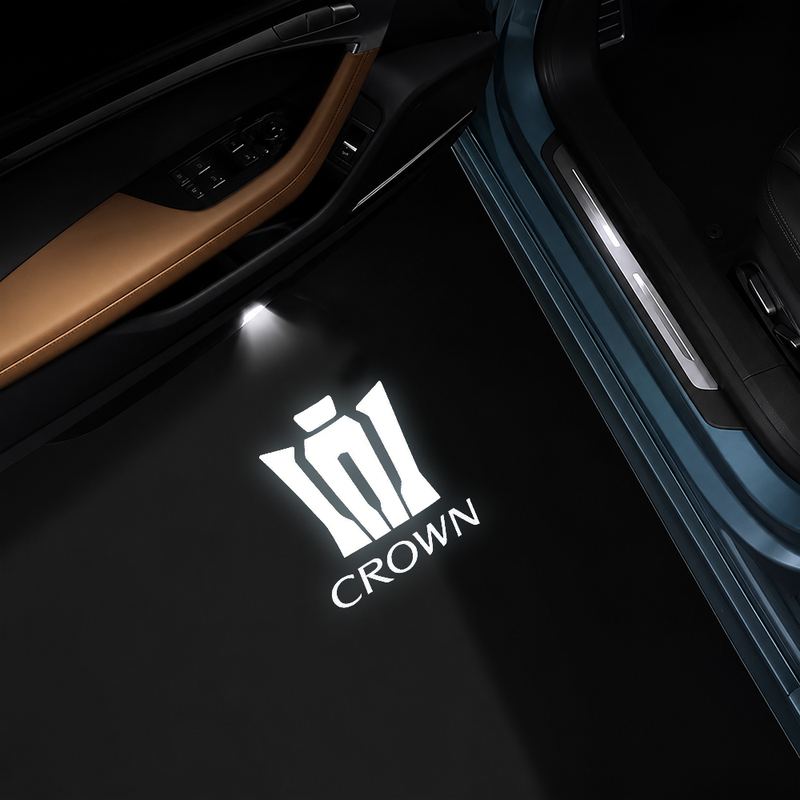 AutoGlim Crown Compatible Car Door Puddle Lights - in-car effect