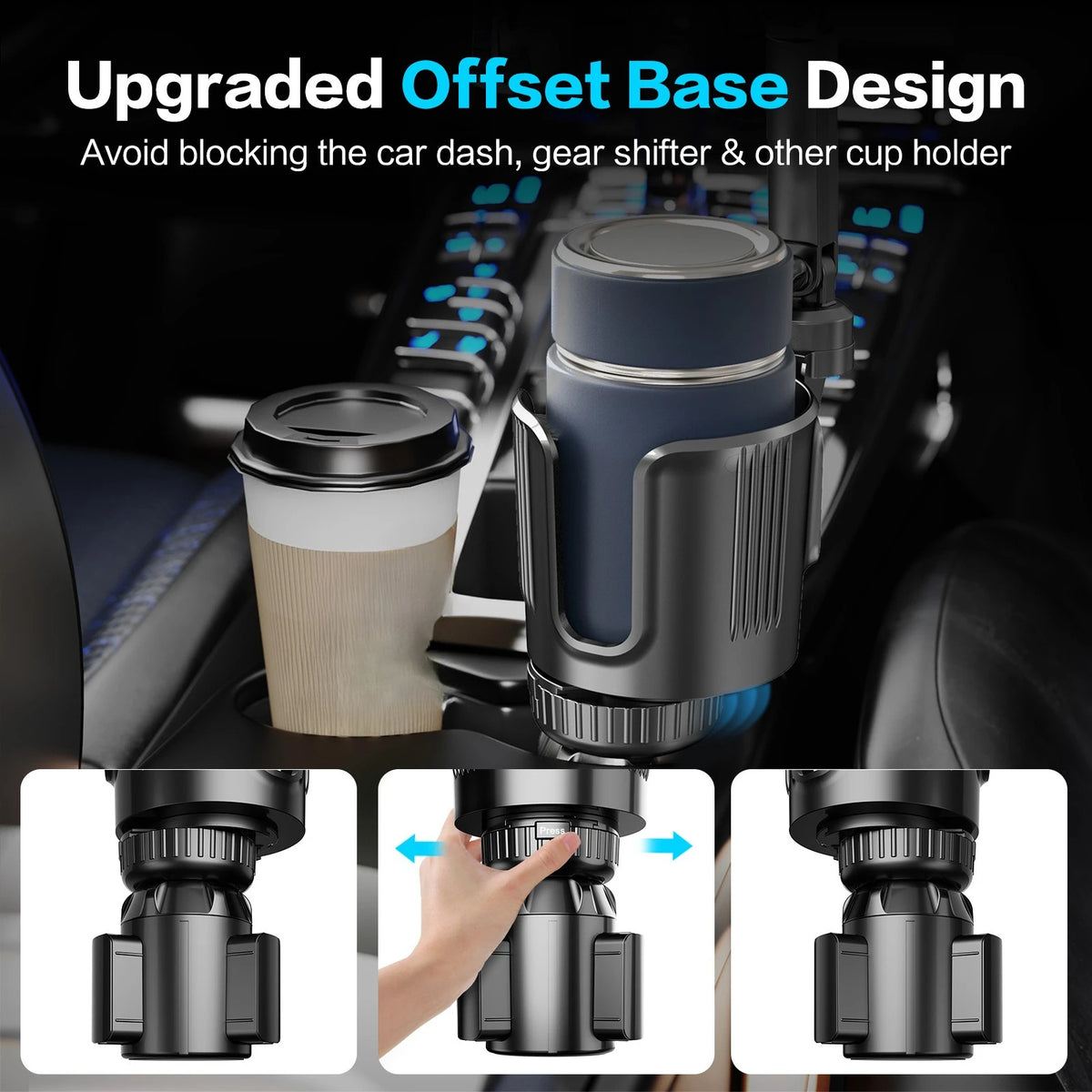 For Iphone Samsung All 1PC 2-in-1 Cup Holder Phone Mount 360