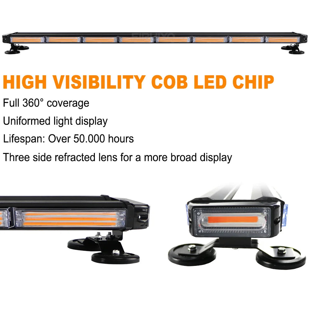 Cob Strobe Lightbar Roof Fireman Truck Warning Bar Emergency