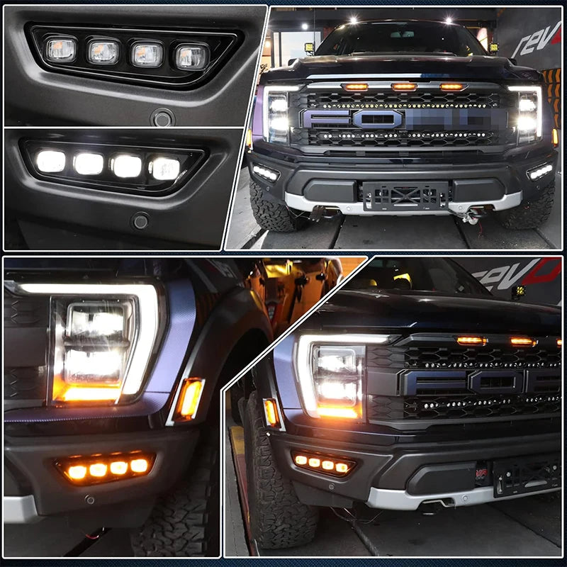 For Ford F150 Svt Raptor R Ijdm Front Bumper Turn Signal Fog