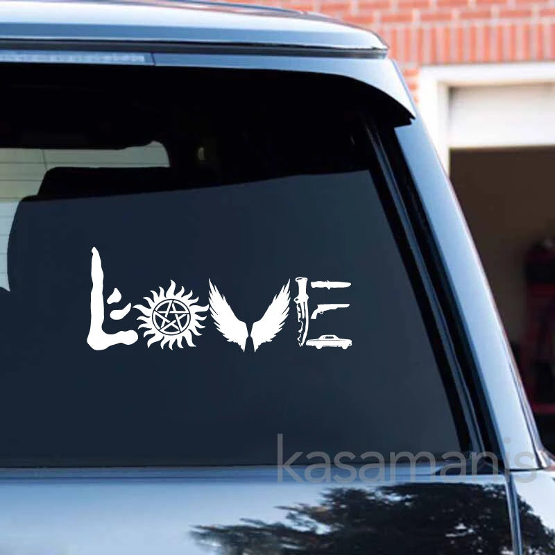 Supernatural Wings Vinyl Sticker Love Symbol Decal Window Bumper