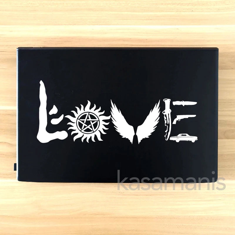 Supernatural Wings Vinyl Sticker Love Symbol Decal Window Bumper