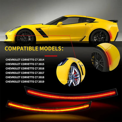 For Chevrolet Chevy Corvette C7 2014-2019 Smoked Lens Side