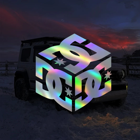 Holographic Geometric Cube Body Window Stickers Unique Decal Make