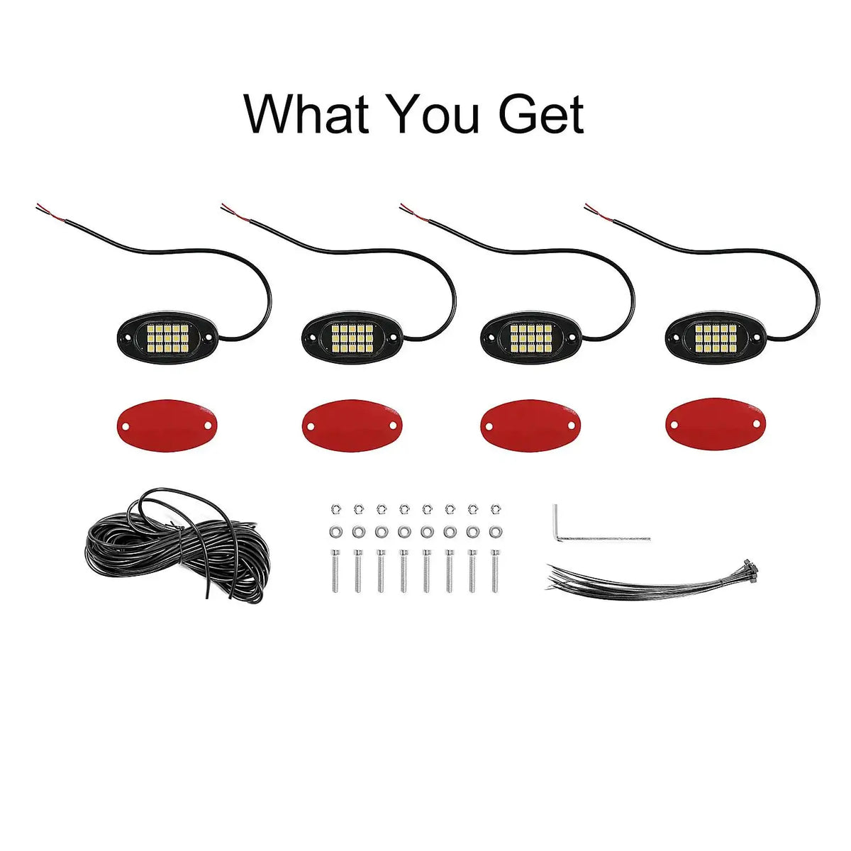 For Underglow Lighting 6000K Pure White Rock Kit Pods Extension