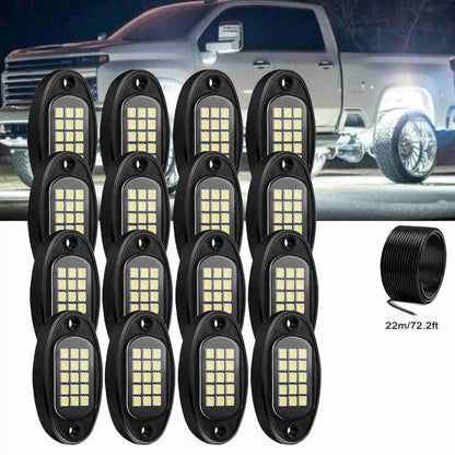 For Underglow Lighting 6000K Pure White Rock Kit Pods Extension