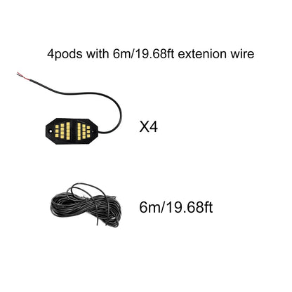 White Rock Trucks 4pods 210-degree Wide Angle 6000K Pure