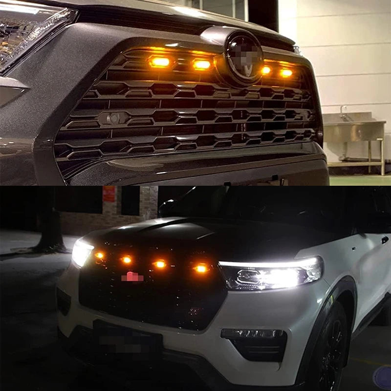 For Off Road Trunk Front Grille Smoked Amber White 12LED Grill