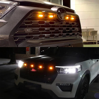For Off Road Trunk Front Grille Smoked Amber White 12LED Grill
