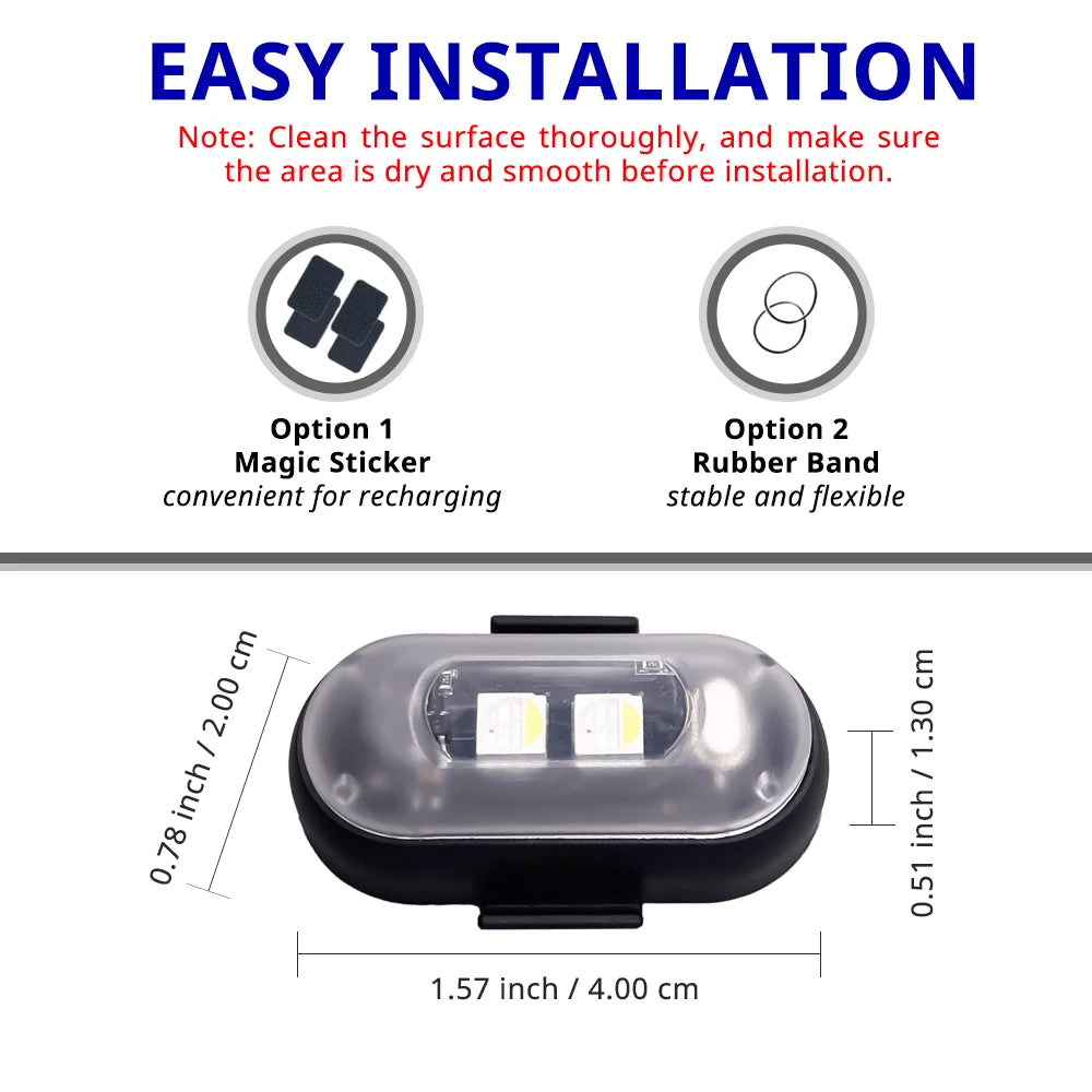 Remote Control RGB Strobe Wireless Rechargeable Footwell