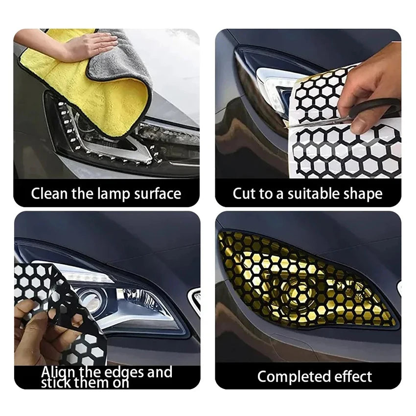 Honeycomb Stickers Stylish Tail Hollow Protector Decals Rear Wrap