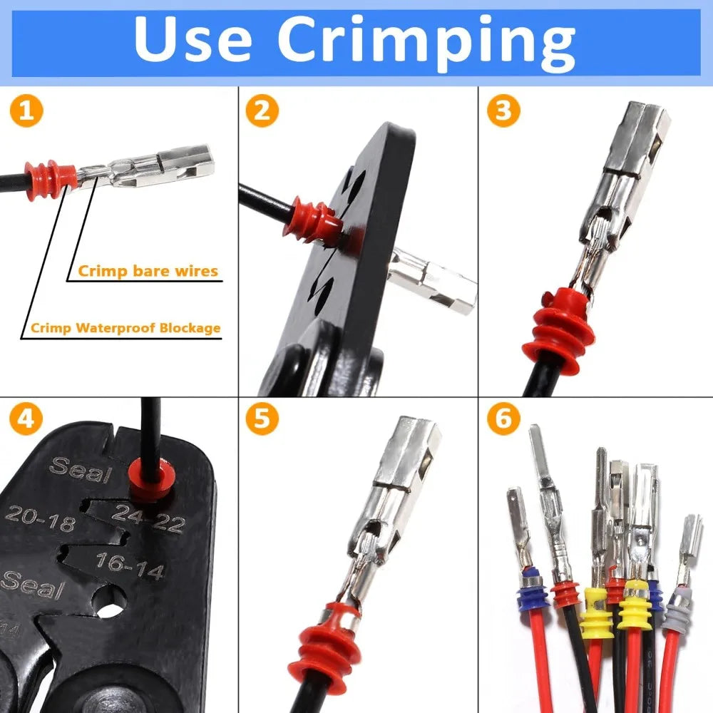 950pcs+1pc Crimping Pliers 1-3.5mm non-insulated Male Female