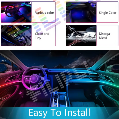 For BMW Audi Tesla Honda Toyota In Neon Lighting Ambient RGB