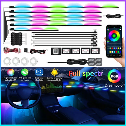 For BMW Audi Tesla Honda Toyota In Neon Ambient RGB Colors