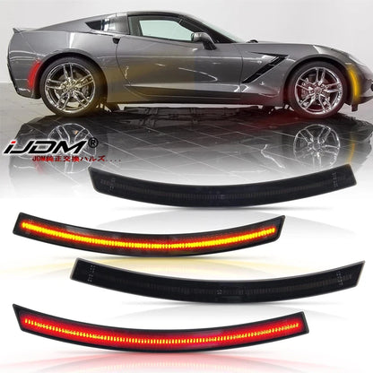 For Chevrolet Chevy Corvette C7 2014-2019 Smoked Lens Side