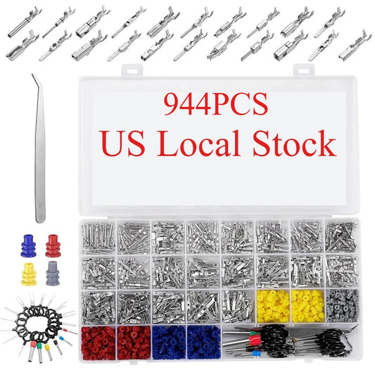 944PCS Types non-insulated Male Female Crimp Terminal Kit Removal