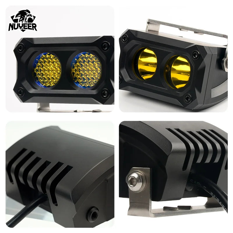 For Motorcycle Pickup 3inch 26W Spotlight White Yellow Flood
