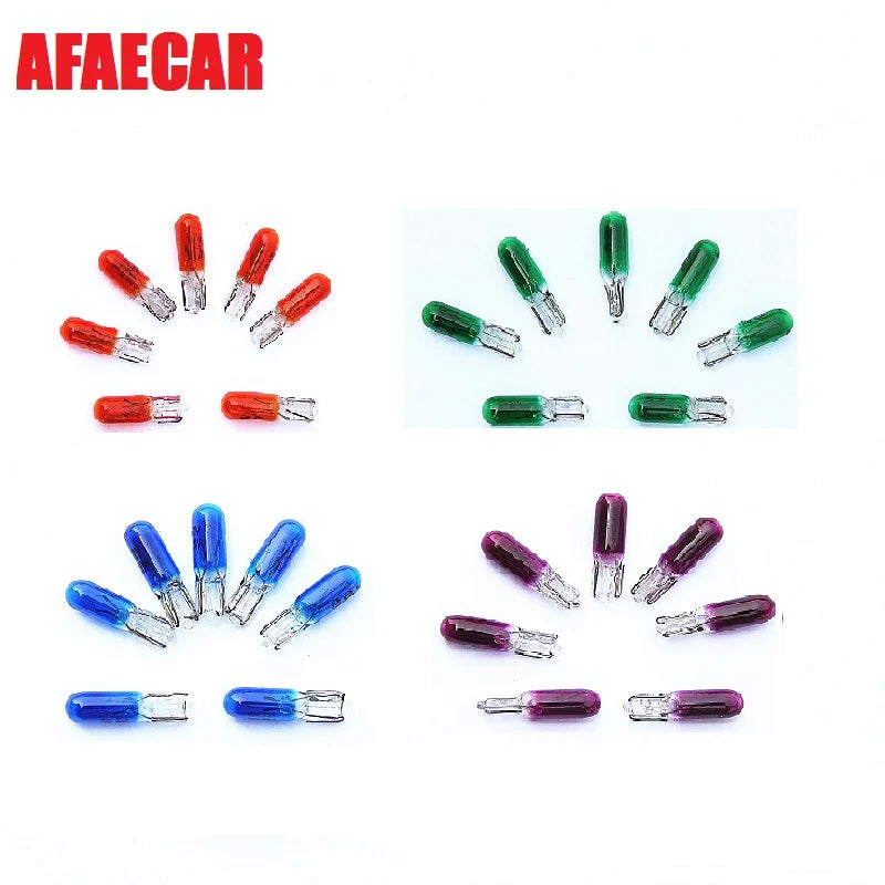 10PCS T5 12V 1.2w White Blue Green Amber Purple