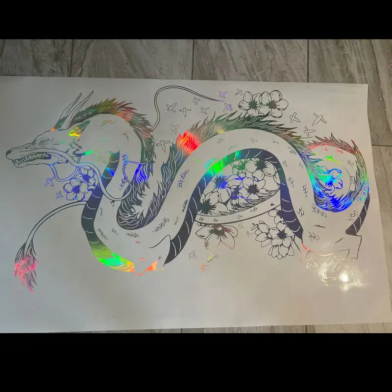 Anime Detachment Sticker Black Dragon Body Big Picture Movement