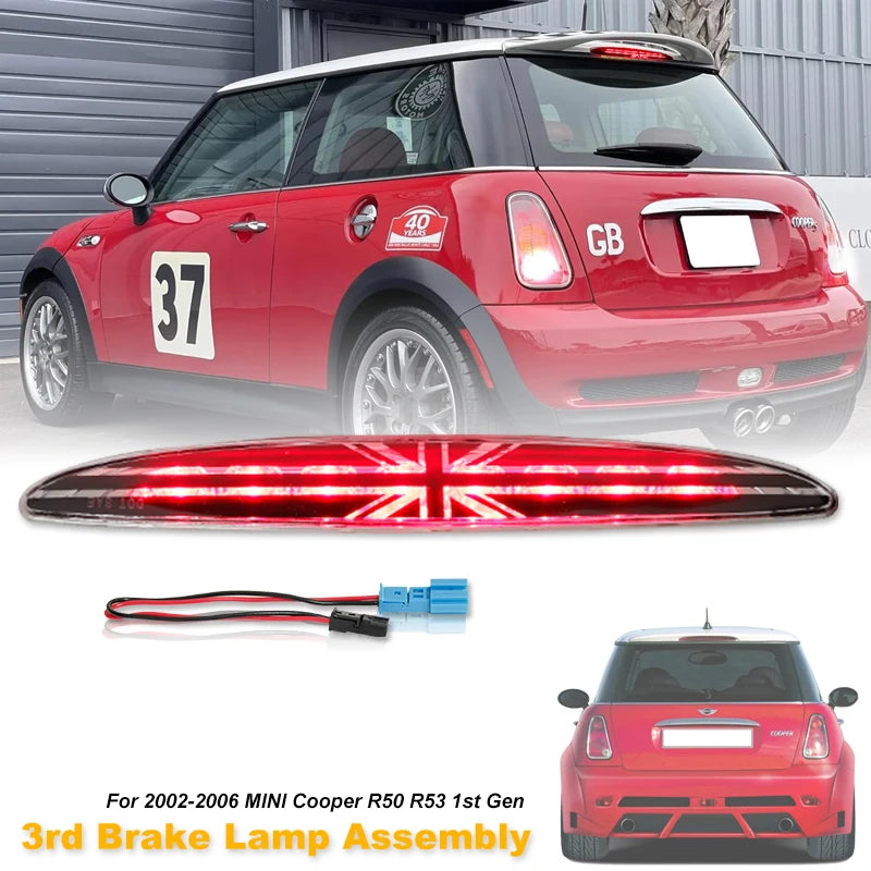 For BMW MINI Cooper R50 R53 Red Brake Union Jack Logo Mount
