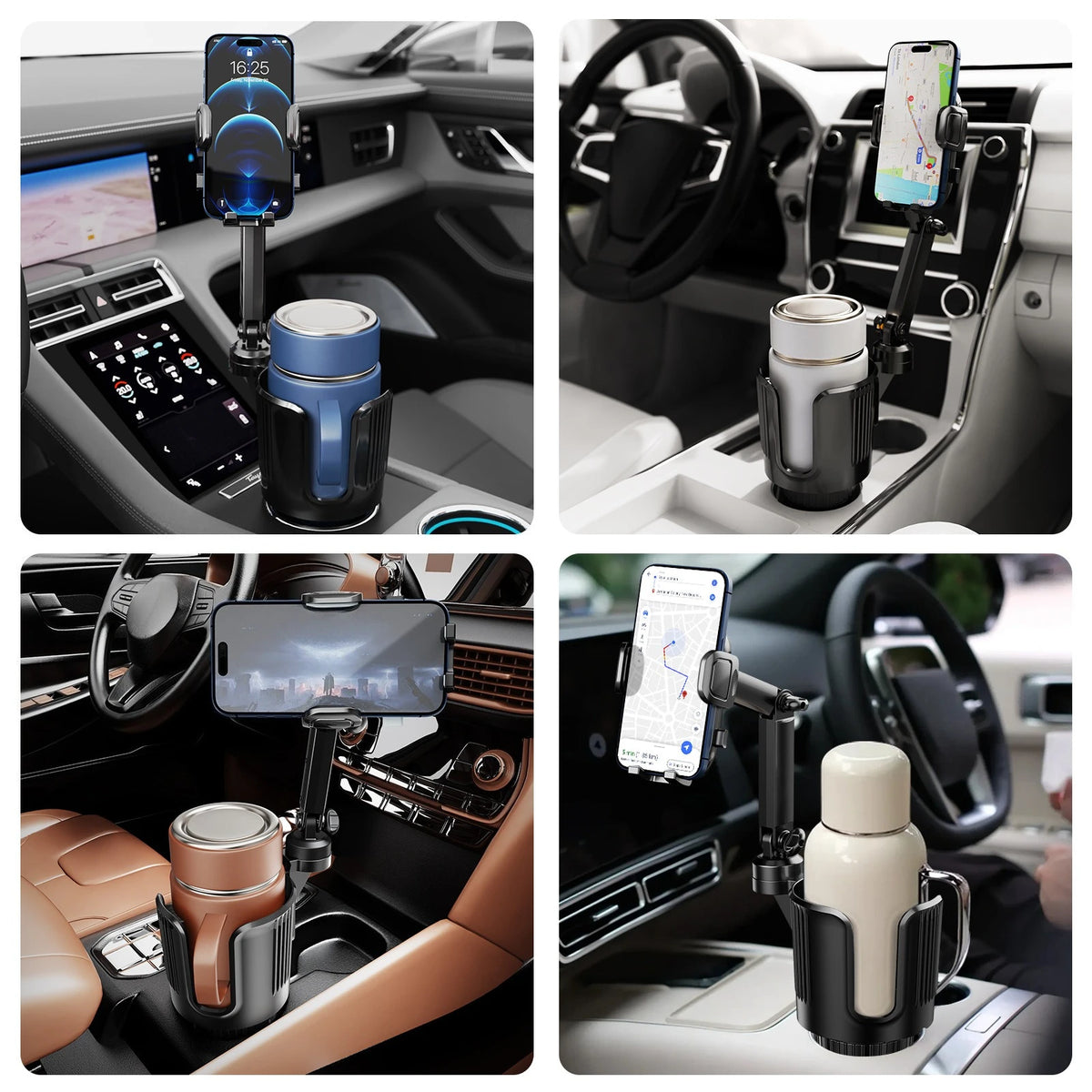 For Iphone Samsung All 1PC 2-in-1 Cup Holder Phone Mount 360