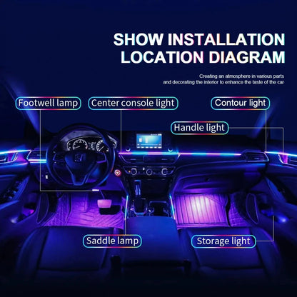 For BMW Audi Tesla Honda Toyota In Neon Ambient RGB Colors