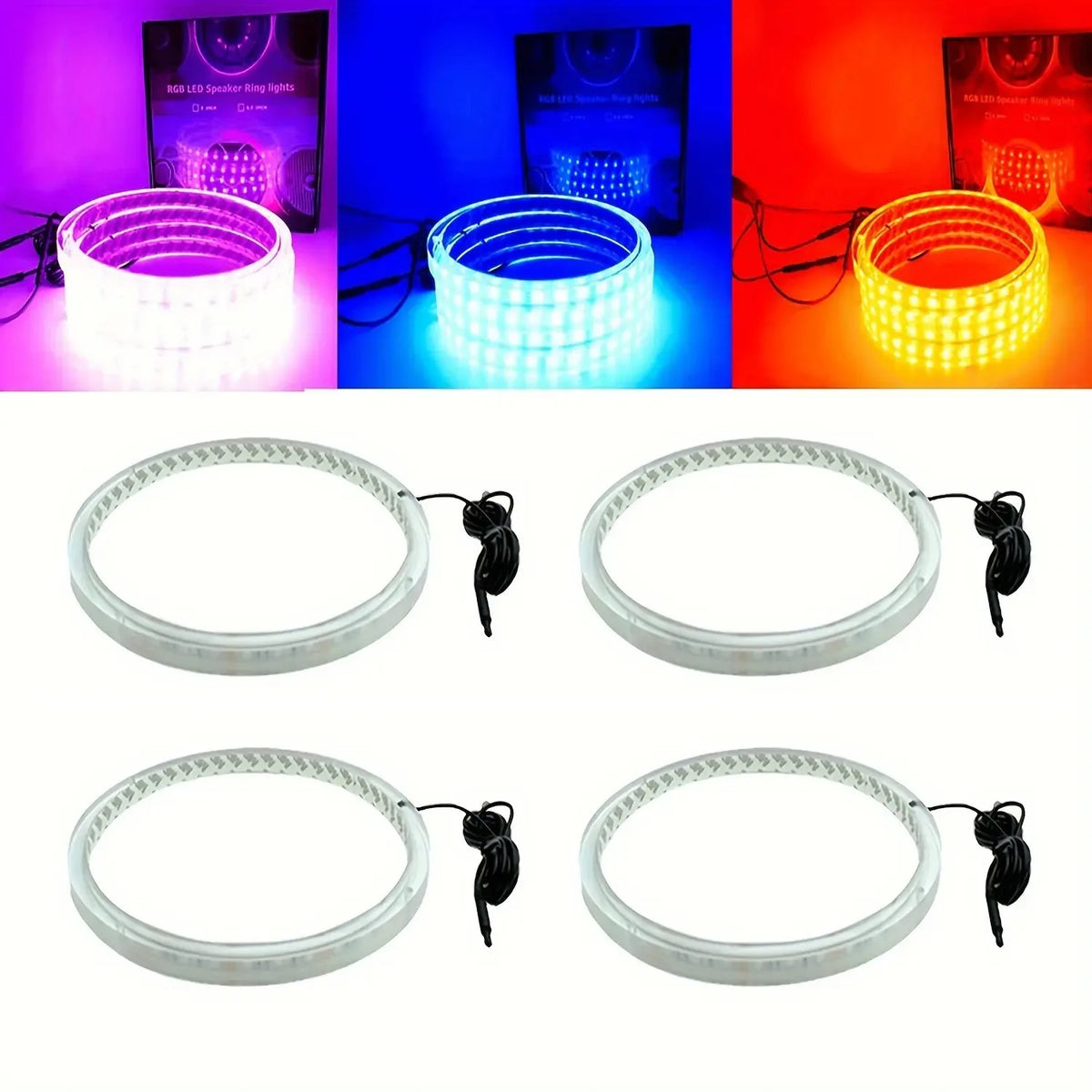 For Custom Looks Easy Install 4X 6.5in Audio Speaker Ring 0.5in