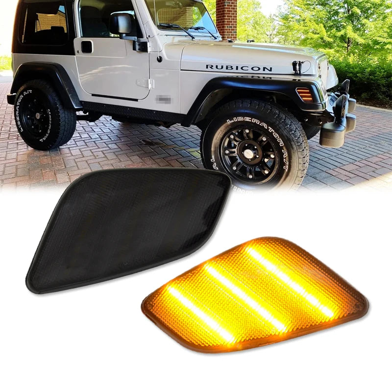 For Jeep Wrangler Tj 1997-2006 Clear Smoked Lens Amber Front
