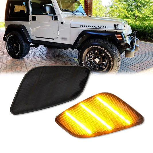 For Jeep Wrangler Tj 1997-2006 Clear Smoked Lens Amber Front
