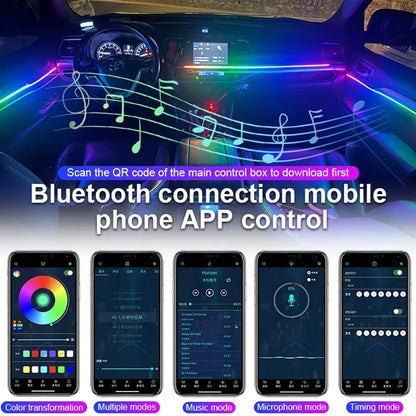 For BMW Audi Tesla Honda Toyota In Neon Lighting Ambient RGB