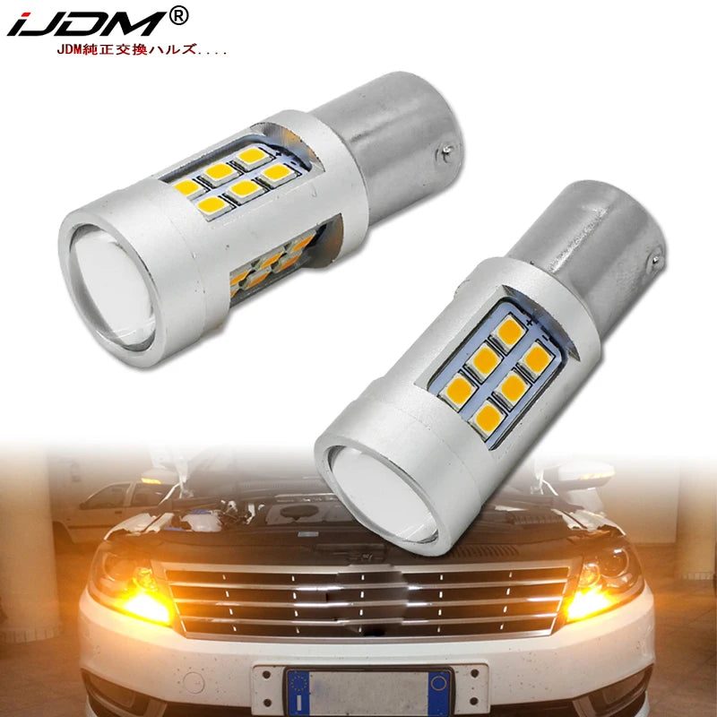 For Front Turn Signal Lights 7507 Ijdm Power Amber Yellow Error