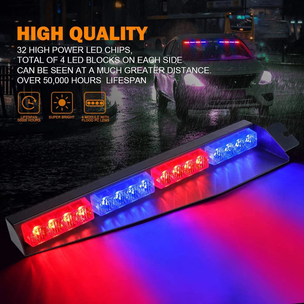 For Volunteer Vehicles Visor Strobe Bar Interior Windshield