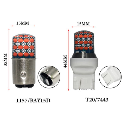 2PCS Strobe Flash RGB T20 7443 W21 5W 1157