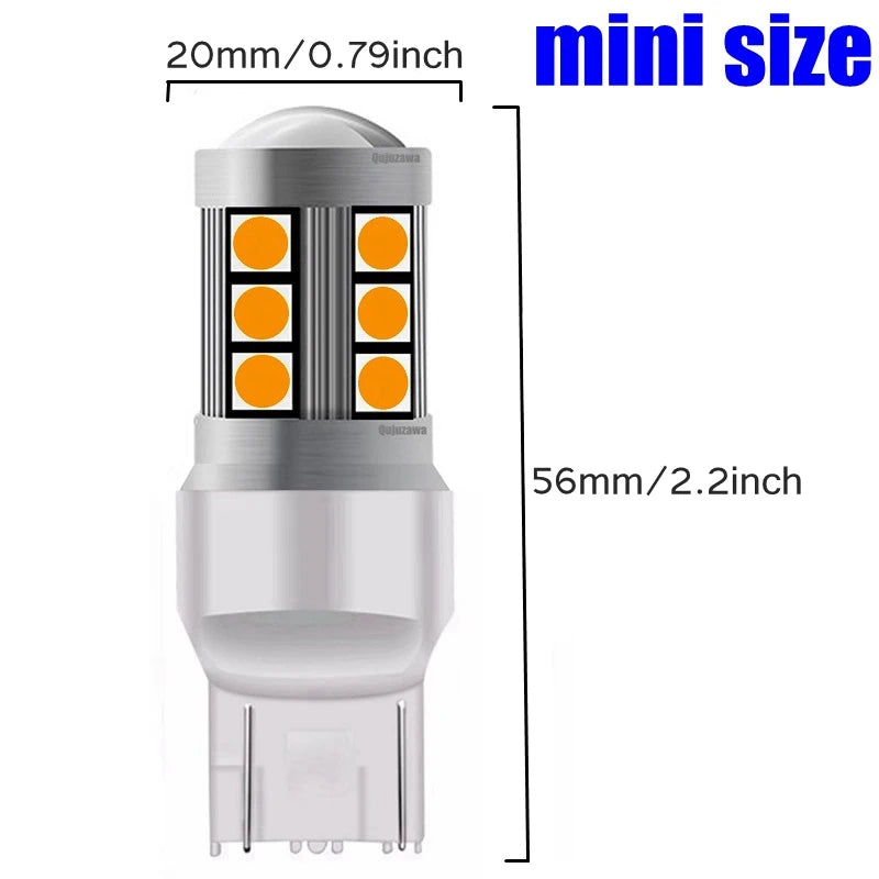 2PCS T20 7443 W21 5W Smd 3030 Tail Turn