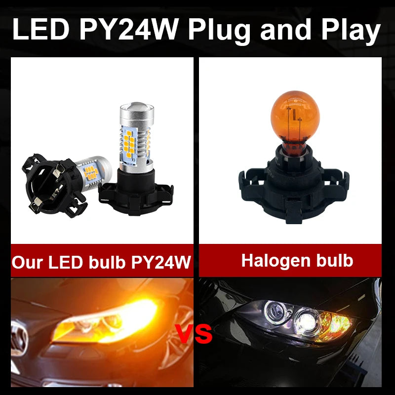 2PCS py24w Canbus No Hyper Flash 5200 5200S 12190NA