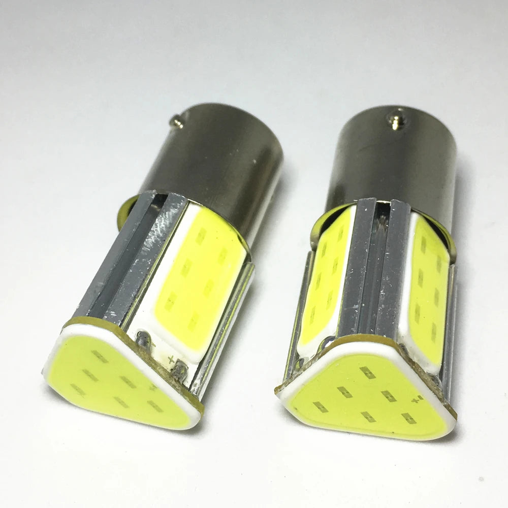 2PCS P21W ba15s 1156 Cob Brake White Red Reverse