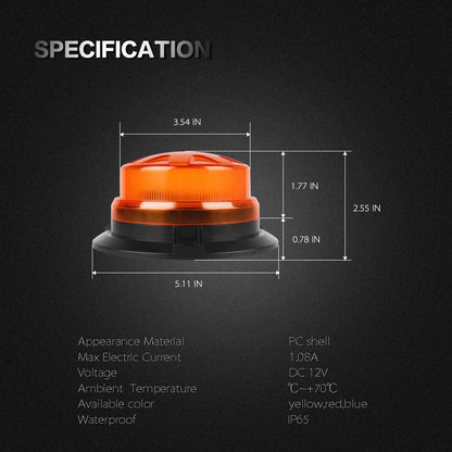 For Vehicles Amber LED Strobe Warning Bright Emergency Traffice