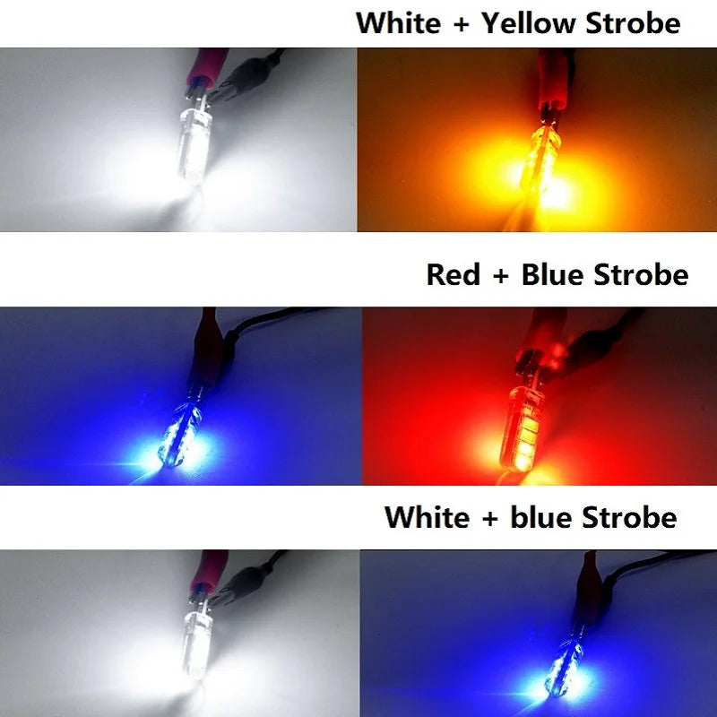 2X T10 W5W 5630 8SMD Strobe Flash 194 168