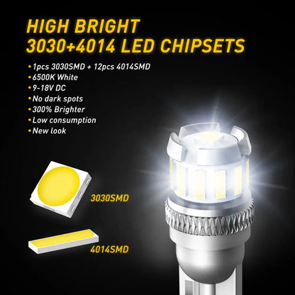 Auxito 2PCS W5W T10 Bulbs 194 168 2825 5W5